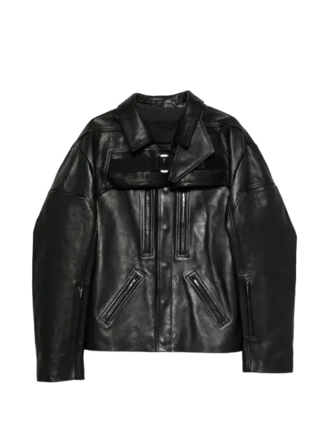 Rick Owens multi-panelled layered leather jacket