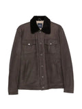 Barba shearling-collar leather jacket