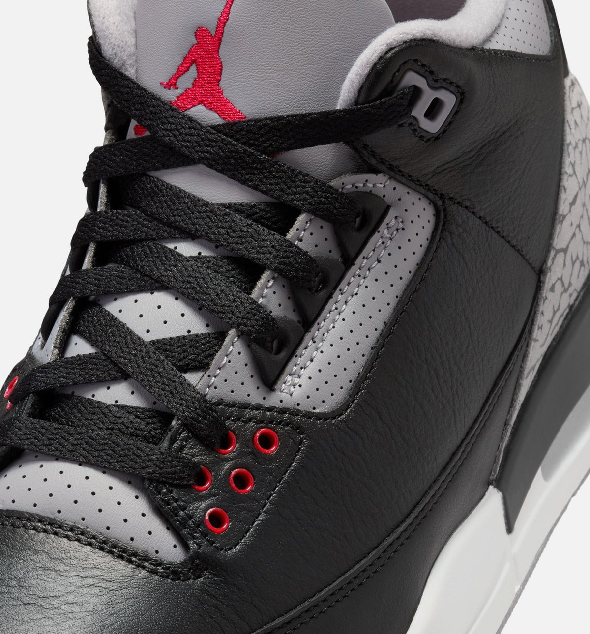 Air Jordan 3 Retro Black Cement Men's Lifestyle Shoes - Black / Fire Red / Cement Grey / Summit White