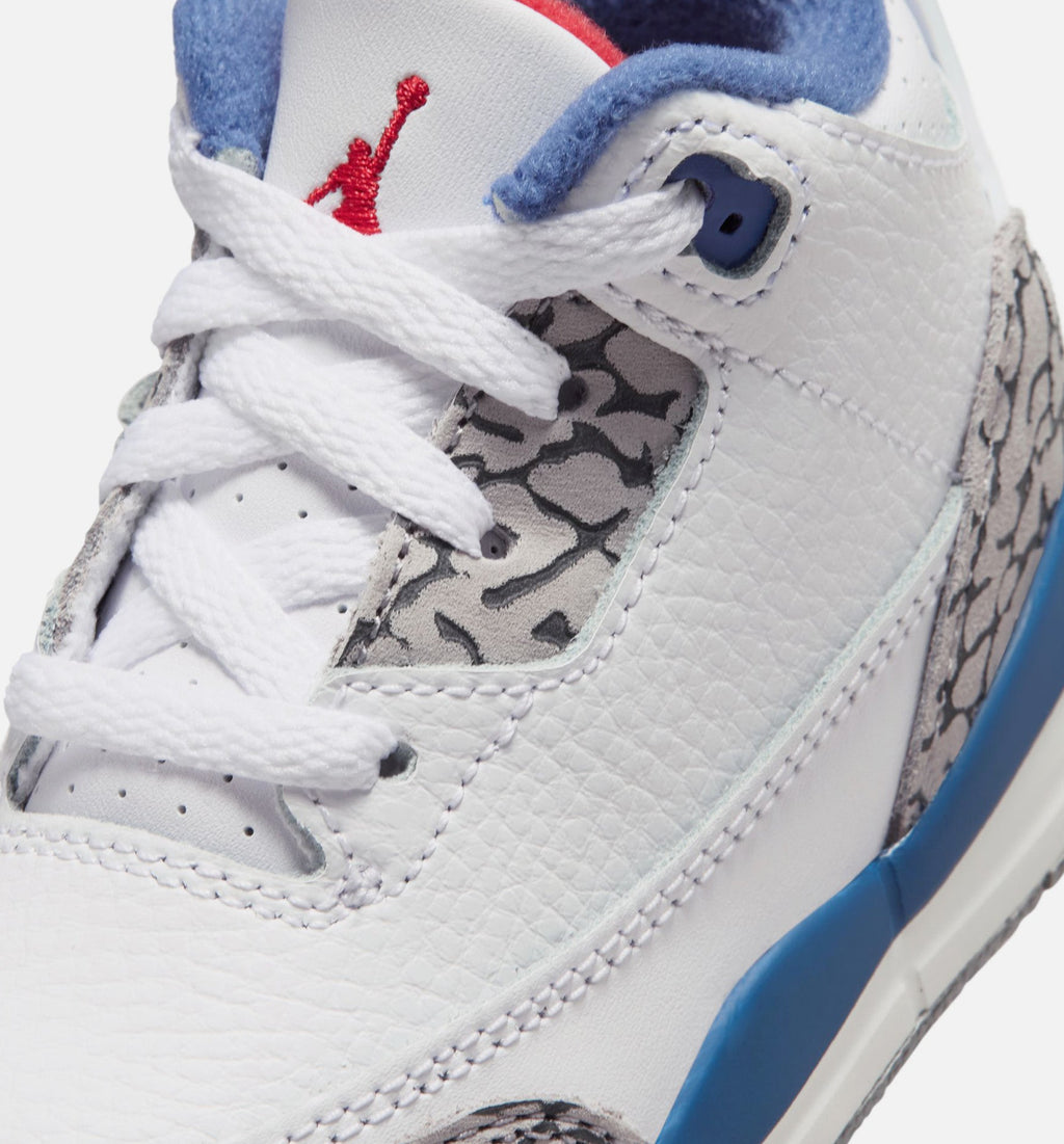 Air Jordan 3 Retro OG True Blue Infant & Toddler Sneakers - White / Fire Red / True Blue