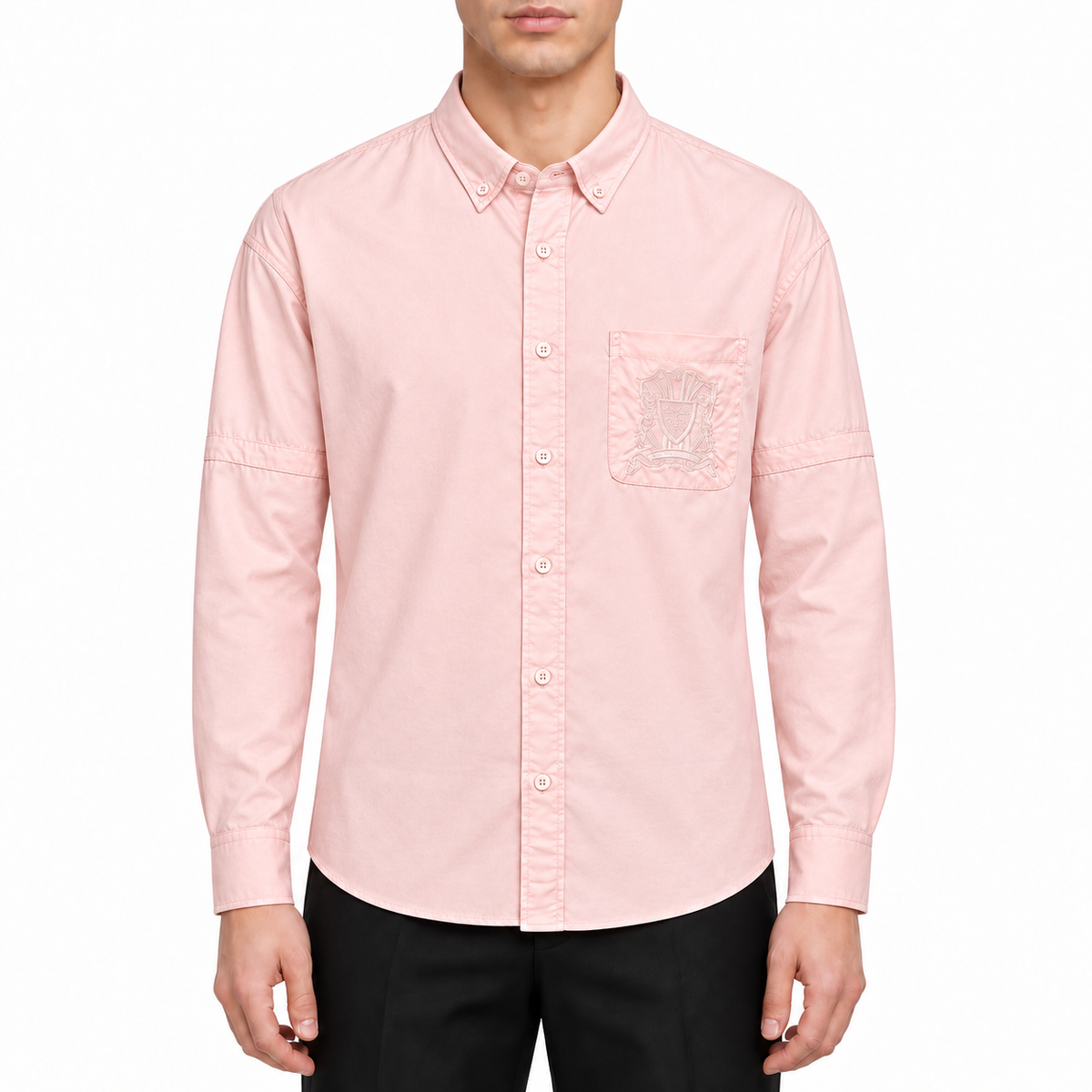 Pocket Crest Embroidered Oversized Poplin Shirt - Long Sleeve | Thom Browne