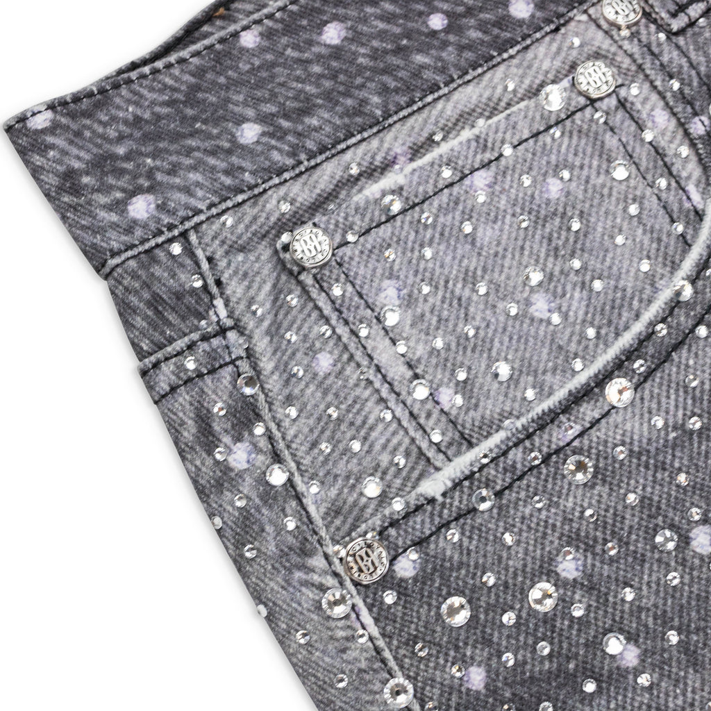 Black 3d Printed 20k Swarovski Boro Jeans