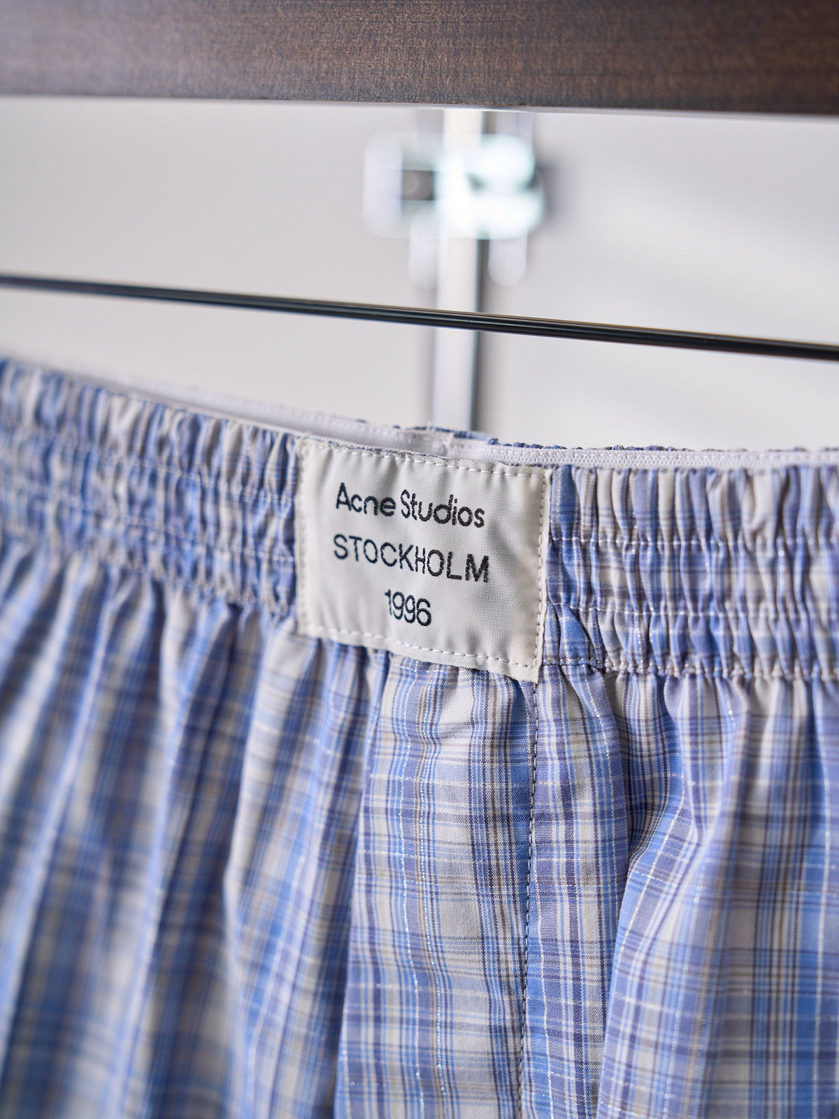 Acne Studios Blue Plaid Casual Boxer Shorts