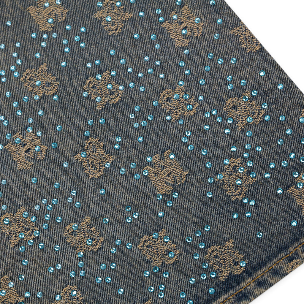 Antique Indigo Crystal Burst MA Paisley Straight Jean