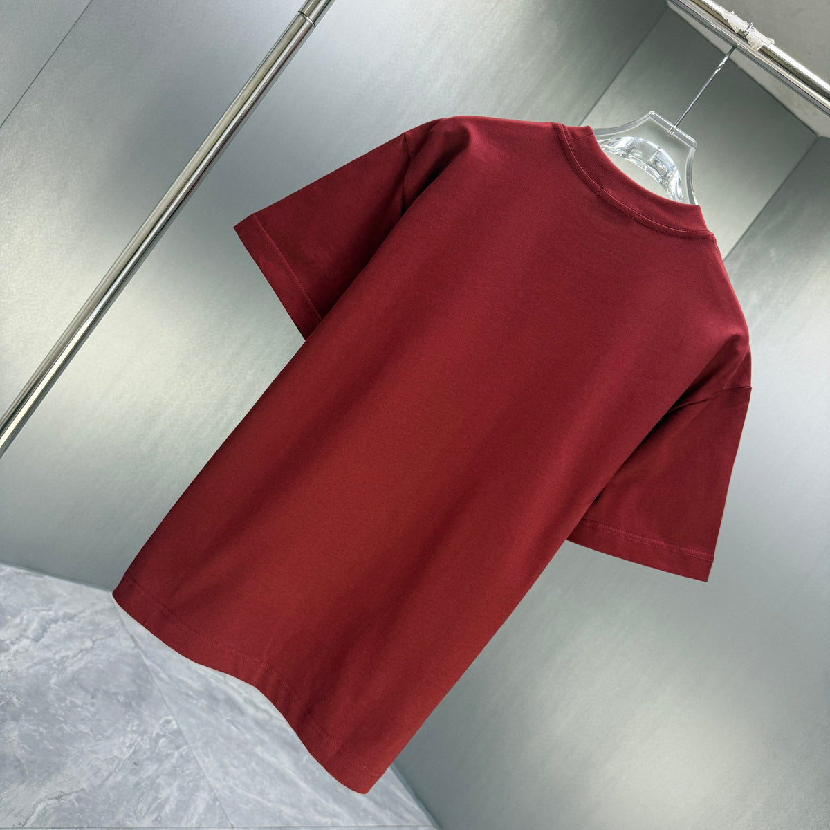 Moncler Script Logo T-Shirt Burgundy