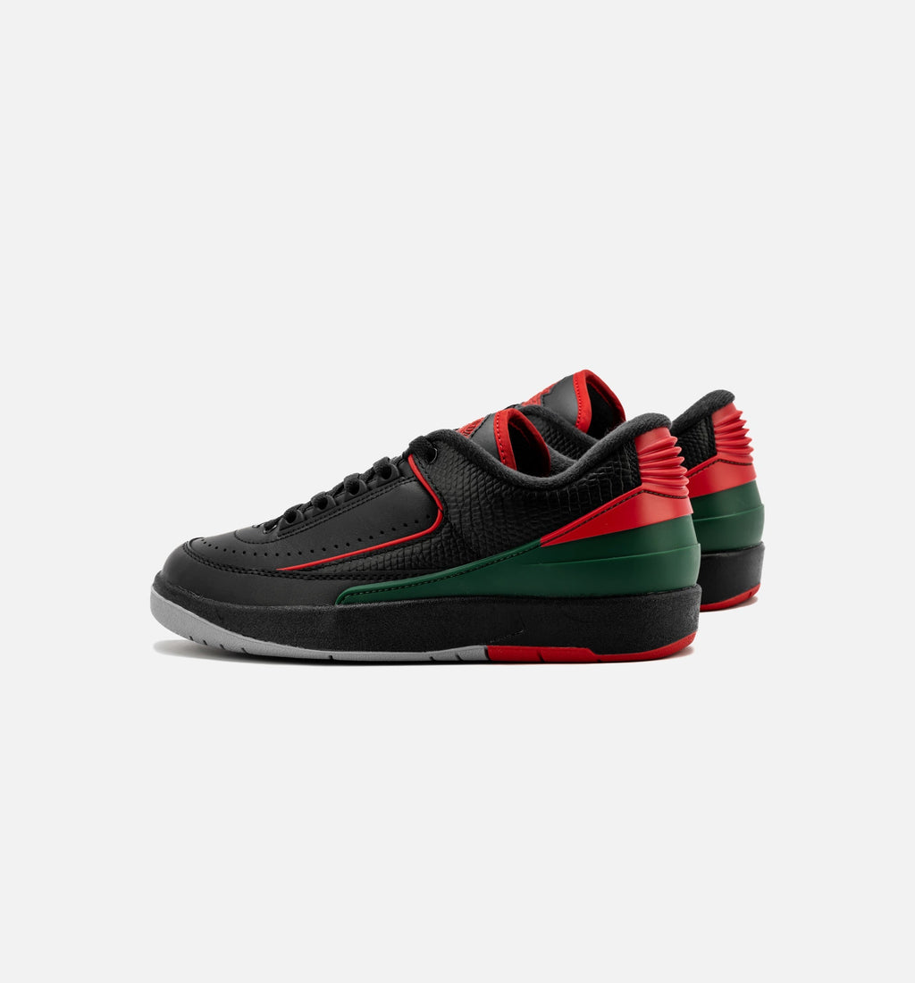 Air Jordan 2 Retro Low Christmas Big Kids' Lifestyle Shoes - Black/Fire Red/Cement Grey