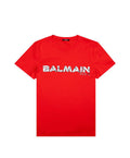 Balmain Printed T-Shirt Rouge/Blanc