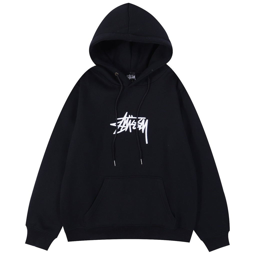 Stussy Hoodie Embroidered Fleece Fashion Hooded Sweater