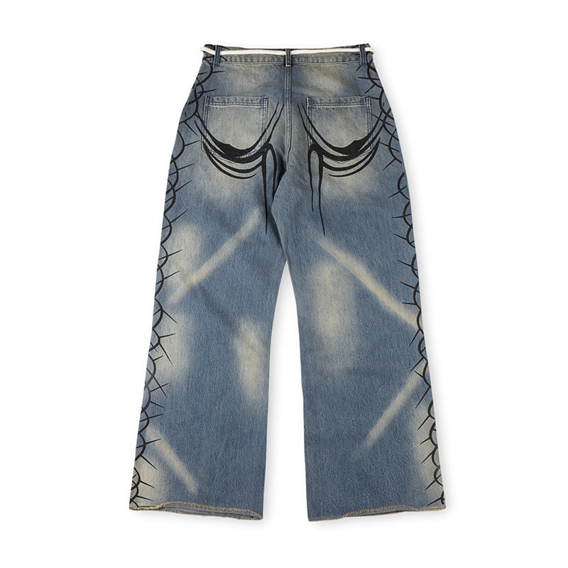 Hellstar Raw Edge Airbrushed Jeans