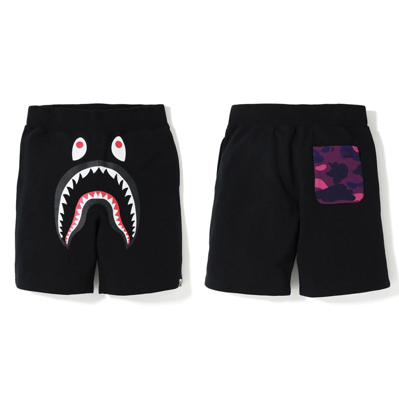 BAPE Shark Camo Print Streetwear Casual Shorts Unisex