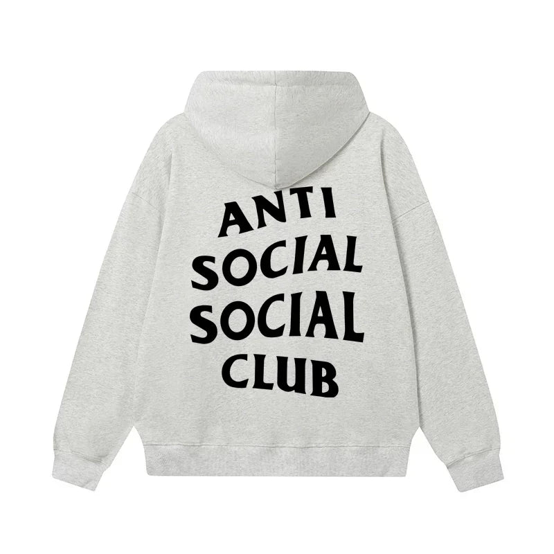 Anti Social Social Club Classic Black Logo Heather Gray Hoodie
