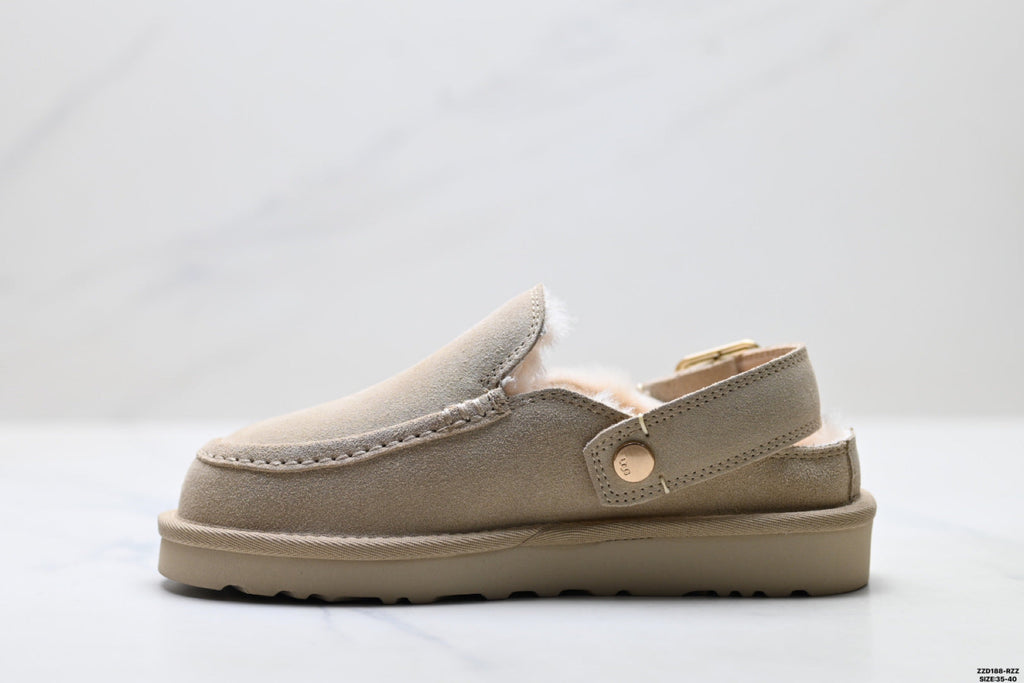 UGG Golden Family Shearling Buckle Clogs