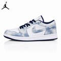 Air Jordan 1 Low Washed Denim Tie-Dye Unisex Sneakers CZ8455-100