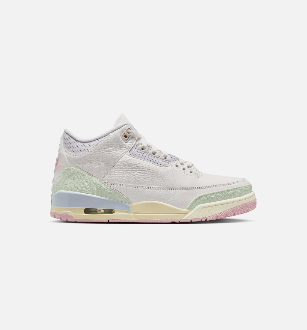 Air Jordan 3 Retro Sail and Jade Aura Men's Sneakers - Sail / Jade Aura / Aura / Iced Carmine