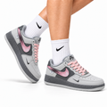 Nike Air Force 1 Low Gray Black Pink Unisex Sneakers Style 09