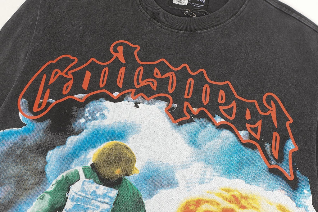 Godspeed Washed Black Rock Graphic Long-Sleeve T-Shirt