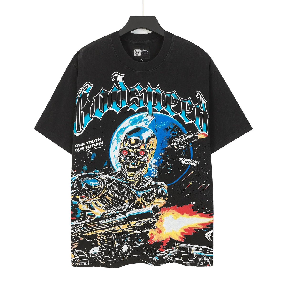 Godspeed Spooky Invasion Skeleton Graphic T-Shirt