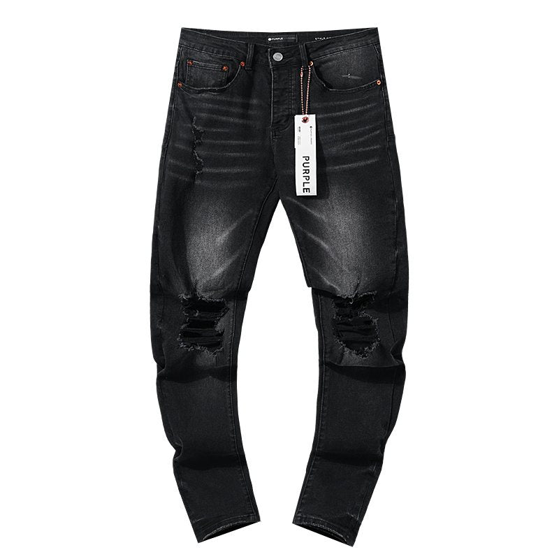 Purple Brand Distressed Black Washed Jeans