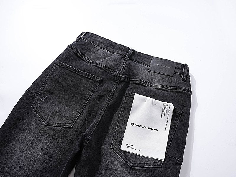 Purple Brand Distressed Black Washed Jeans
