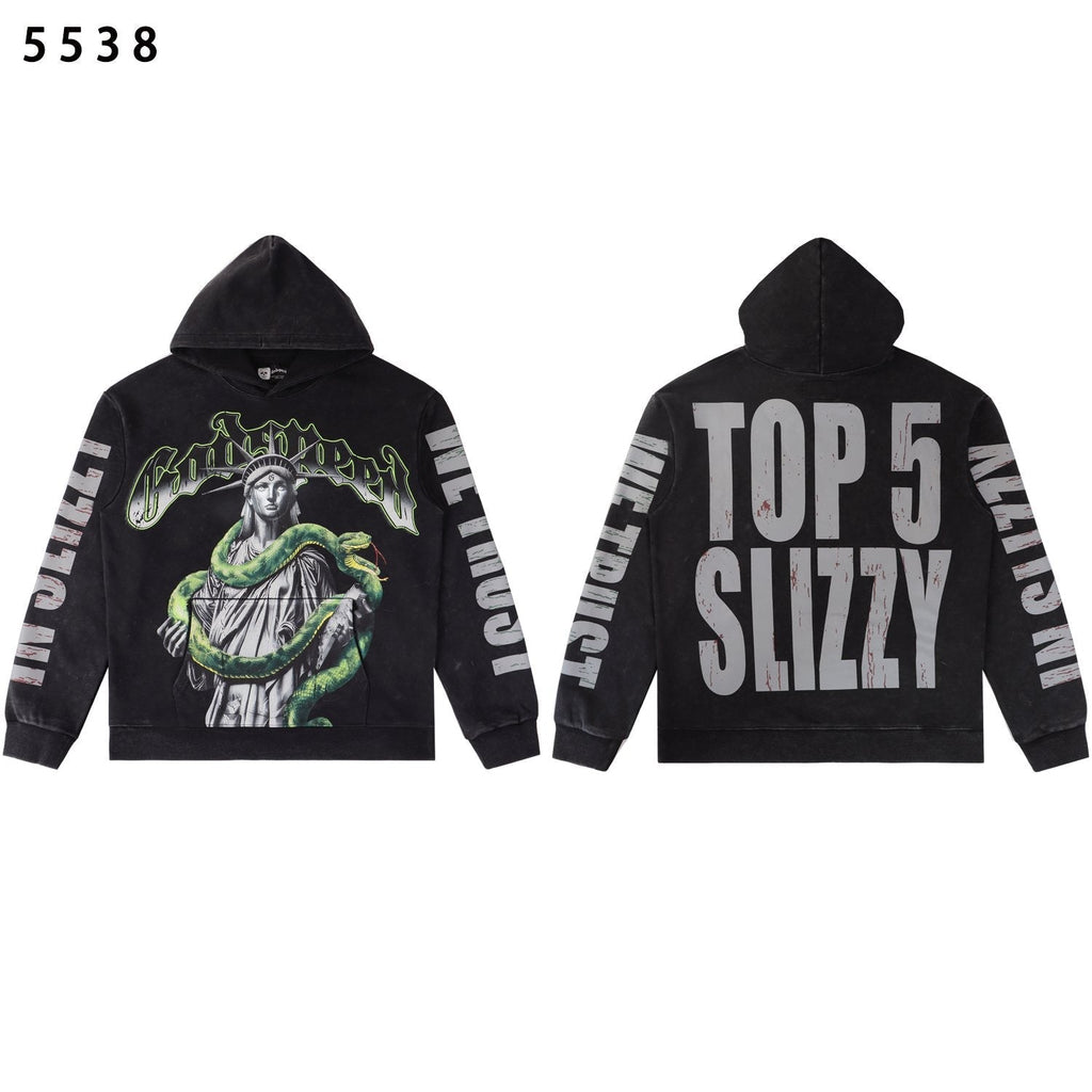 Godspeed Top 5 Slizzy Statue & Snake Graphic Hoodie