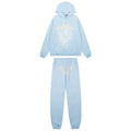 Sp5der Light Blue Graphic Hoodie & Sweatpants Matching Set