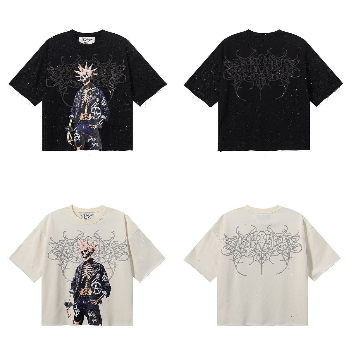 BKYS Revival Skeleton Rhinestone Graphic T-Shirt