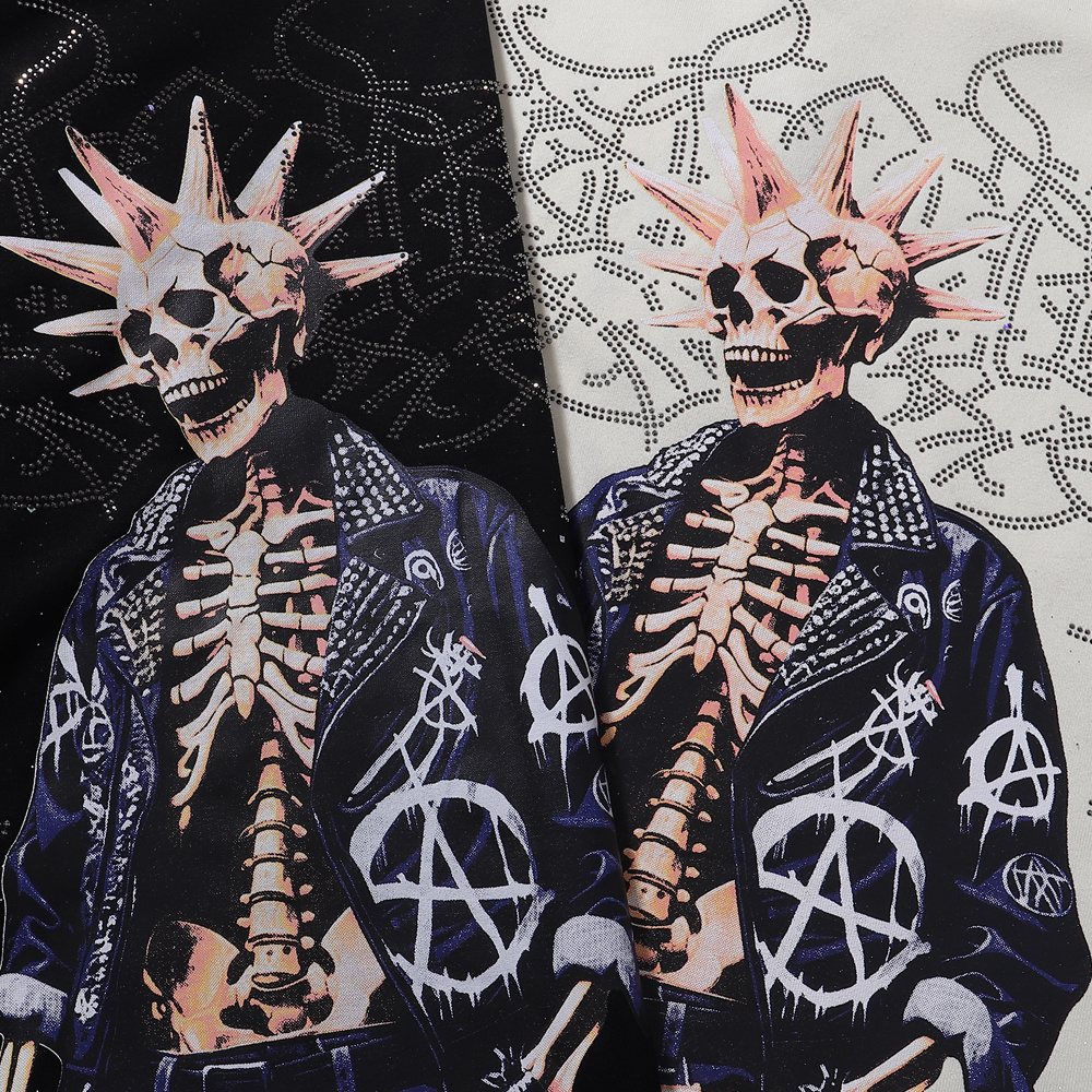 BKYS Revival Skeleton Rhinestone Graphic T-Shirt