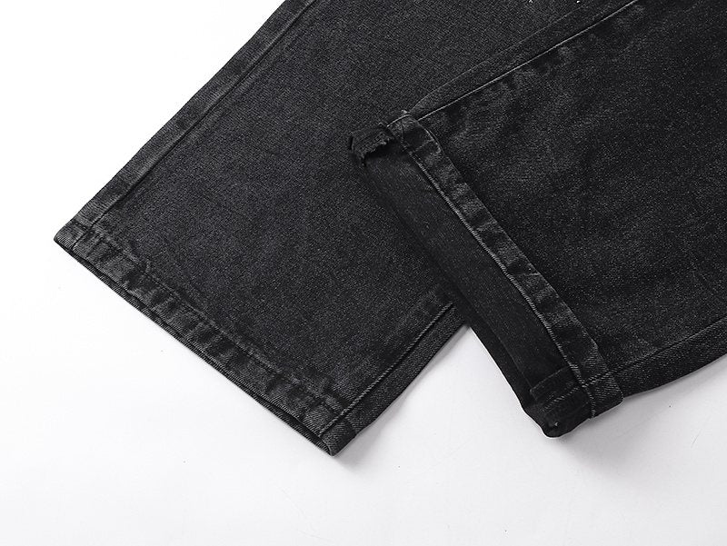 Purple Brand Black Rhinestone Washed Jeans
