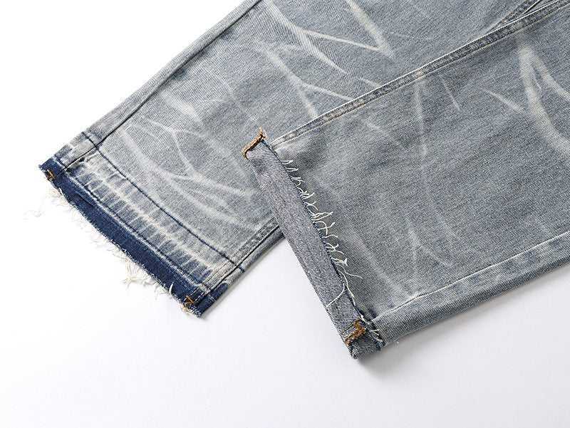 Purple Brand Light Blue Scribble Graphic Distressed Jeans