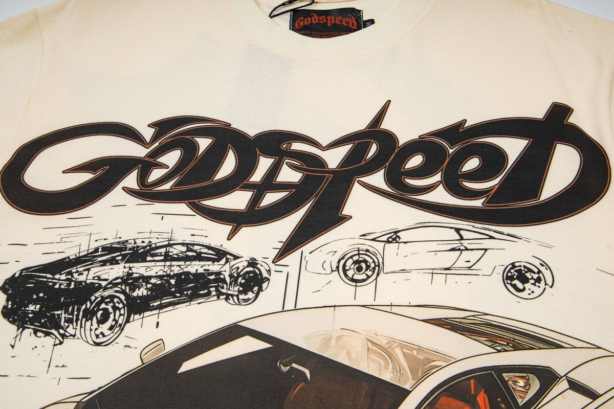 Godspeed Cream Car Graphic Short-Sleeve T-Shirt