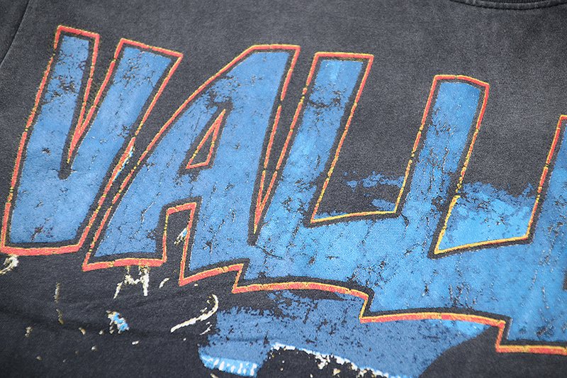 VALE USA Washed Black Car Graphic T-Shirt