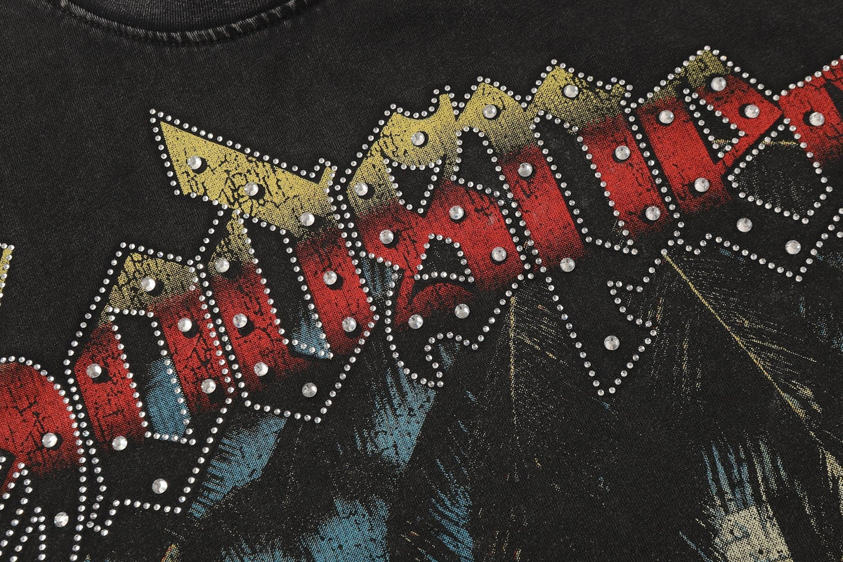 Godspeed Car & Building Graphic Studded-Sleeve T-Shirt