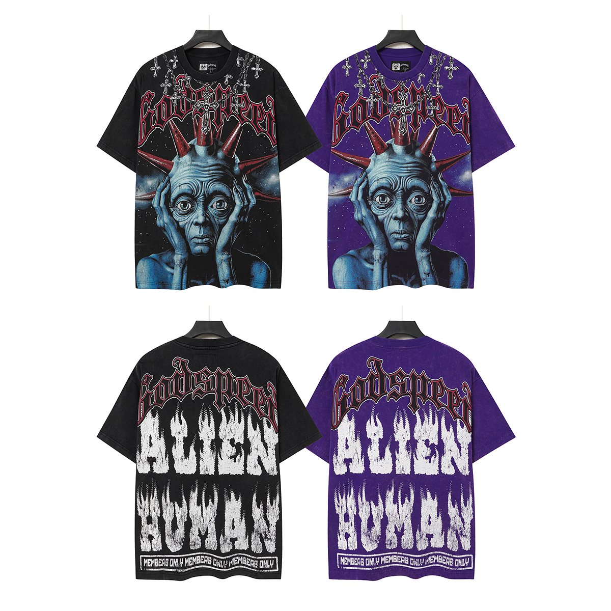 Godspeed Alien Human Graphic Short-Sleeve T-Shirt
