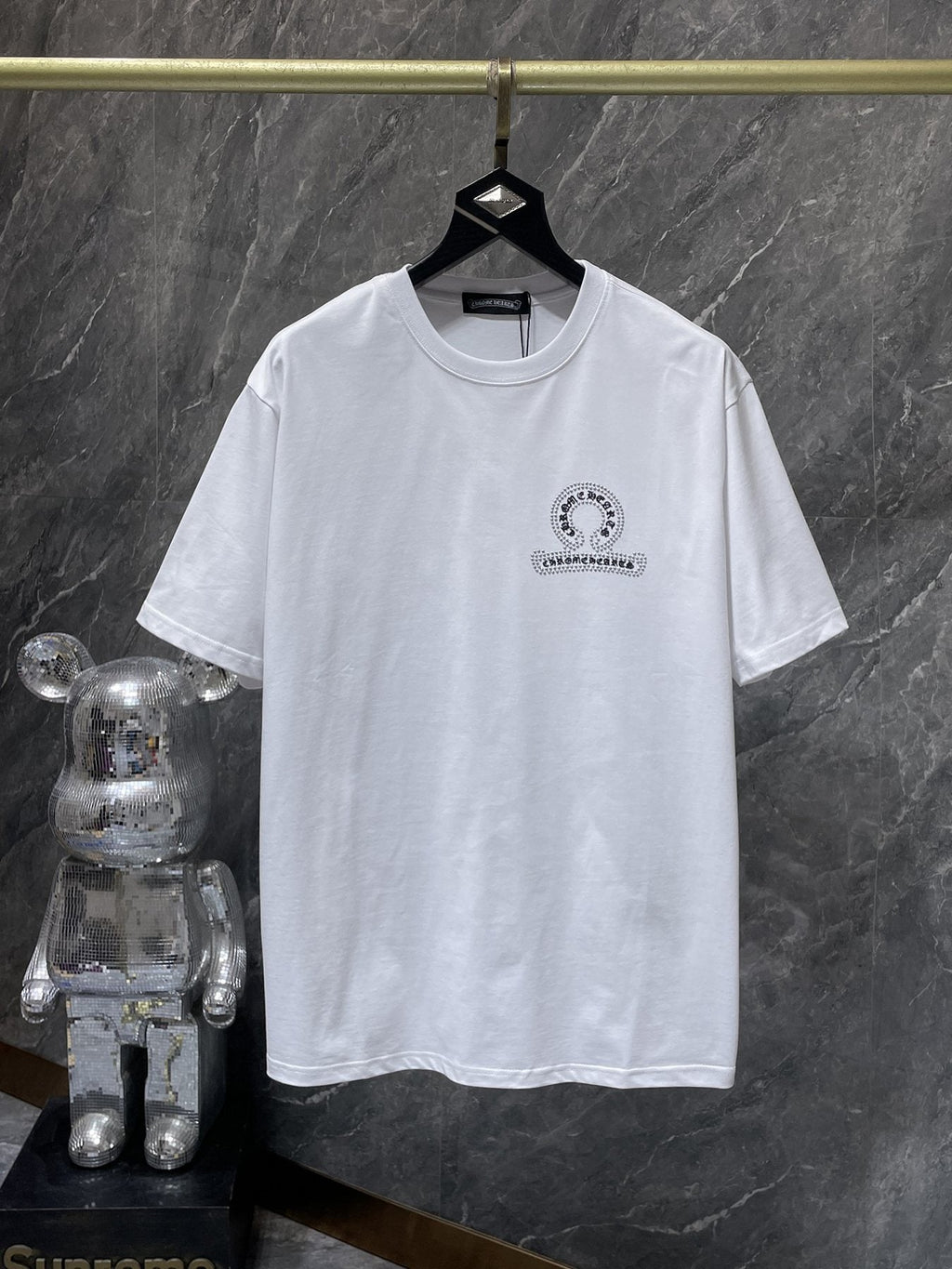Chrome Hearts Rhinestone Cross Horseshoe Graphic T-Shirt