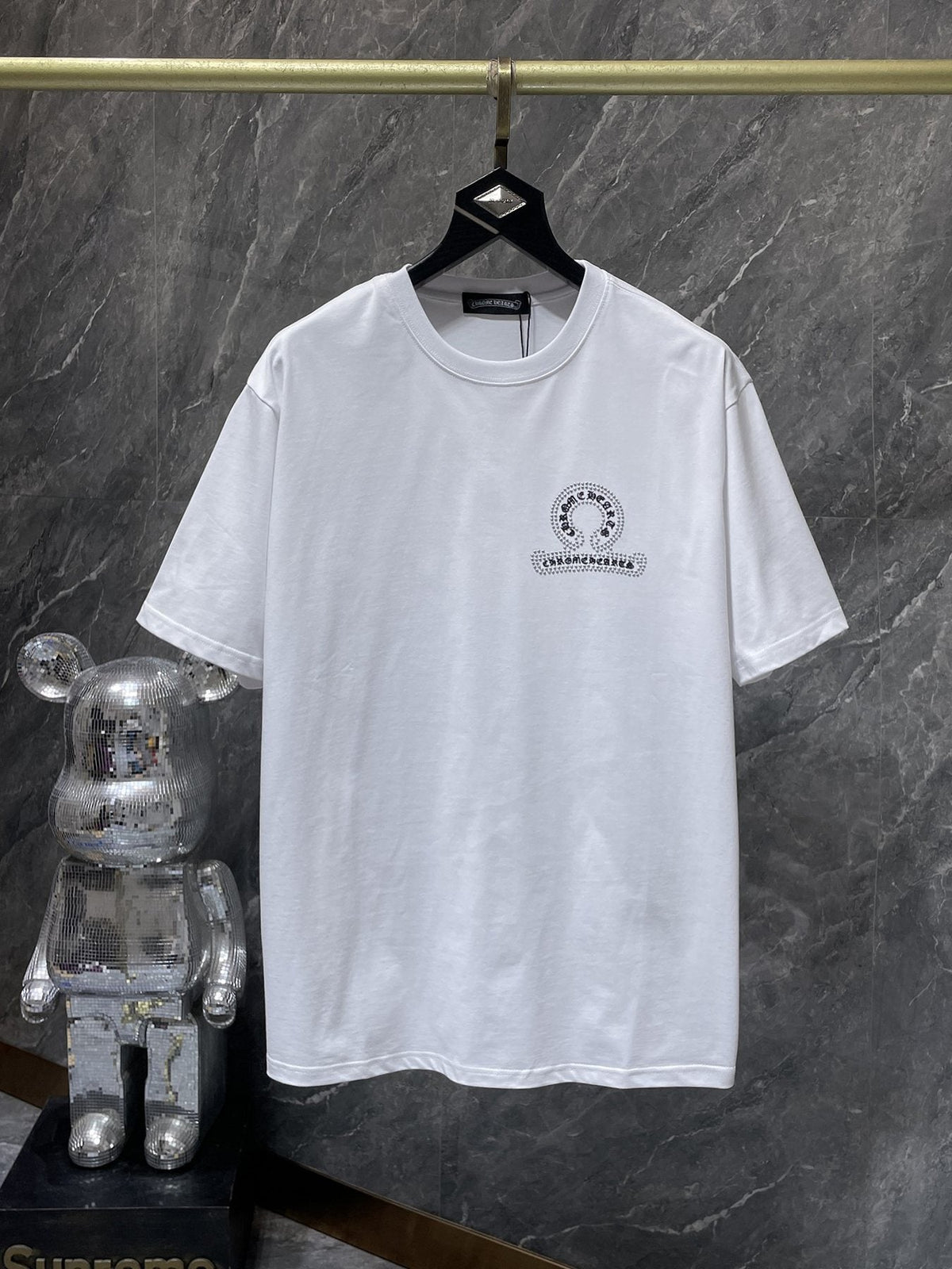 Chrome Hearts Rhinestone Cross Horseshoe Graphic T-Shirt