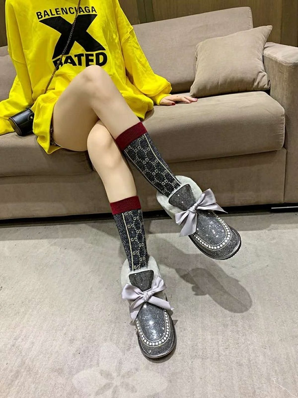 Daisy Crystal Ribbon Snow Boot — Mineral Grey | New Arrival | In Stock