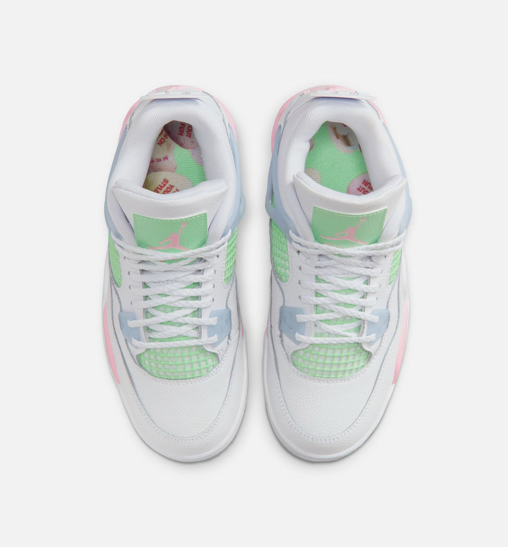 Air Jordan 4 Retro Medium Soft Pink Grade School – White/Medium Soft Pink/Half Blue