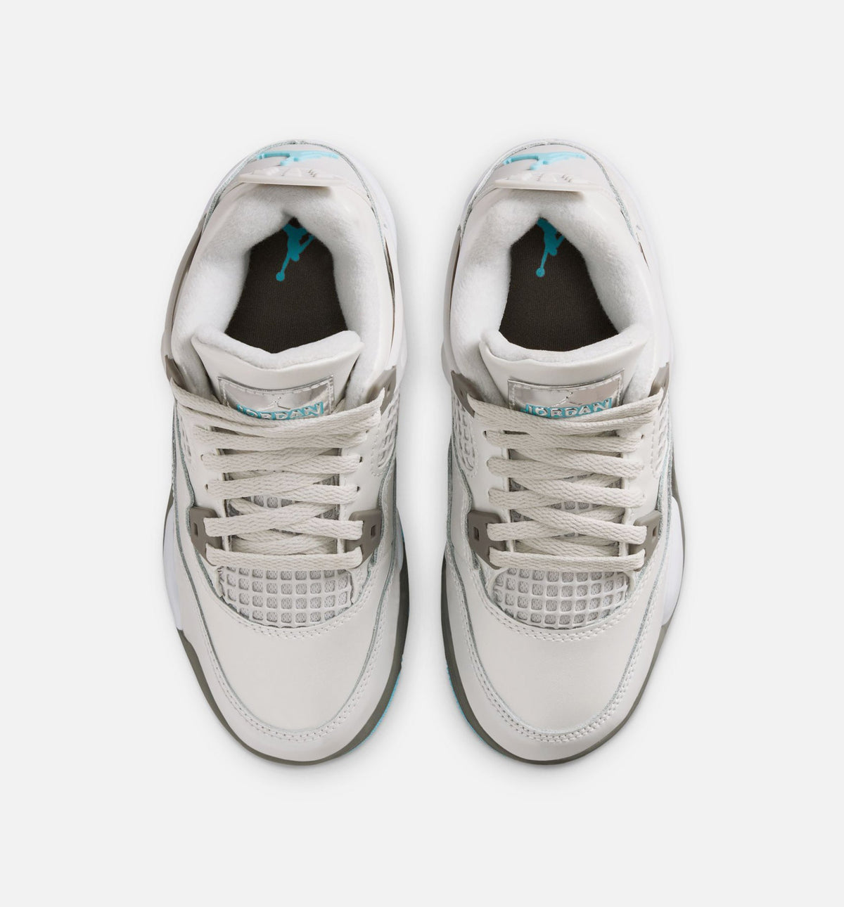 Air Jordan 4 Retro Blue Chill Preschool Lifestyle Shoes - Photon Dust/Blue Chill/Flat Pewter/White/Blue Tint