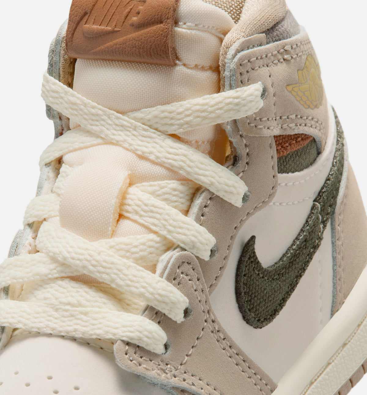 Air Jordan 1 Retro High OG Infant/Toddler Lifestyle Shoes - Khaki Warm Earth Tones