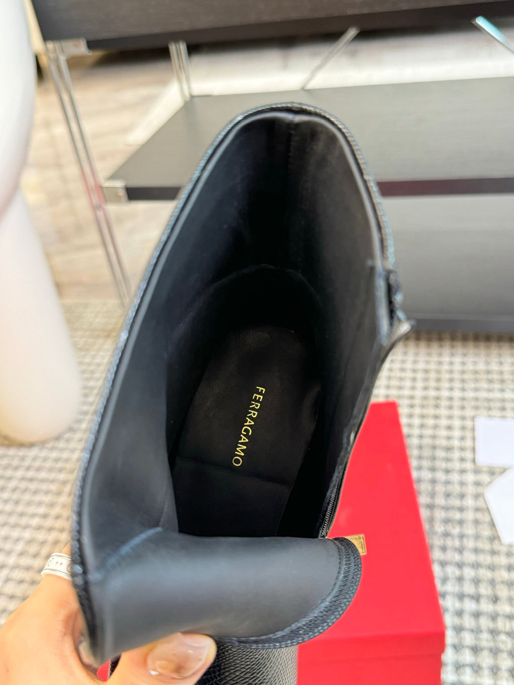 Ferragamo Pointed Toe Chunky Heel Ankle Boots – Autumn/Winter Collection