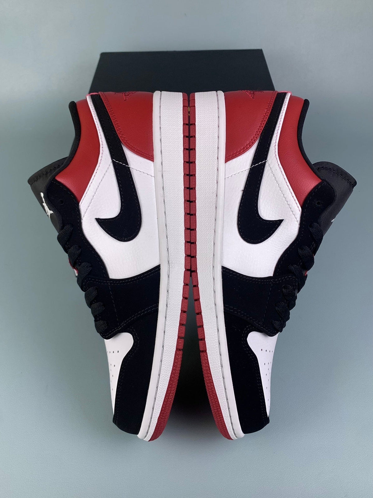 Air Jordan 1 Low Black and Red Toe 553558-116 Unisex Sneakers
