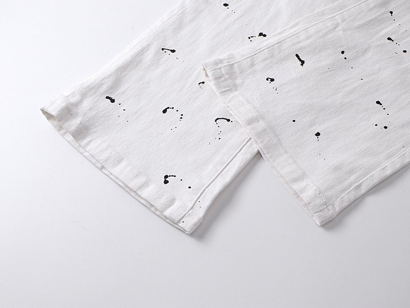 Purple Brand Paint-Splatter Denim Jeans