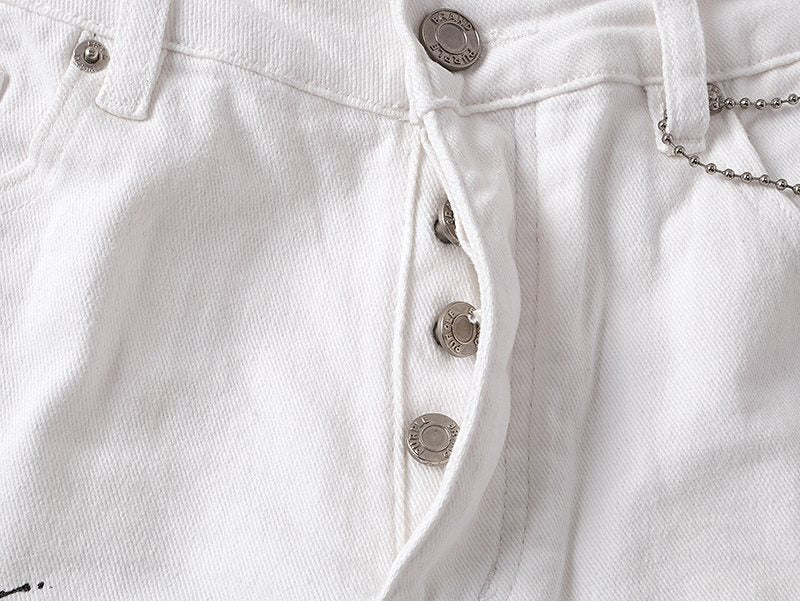 Purple Brand Paint-Splatter Denim Jeans