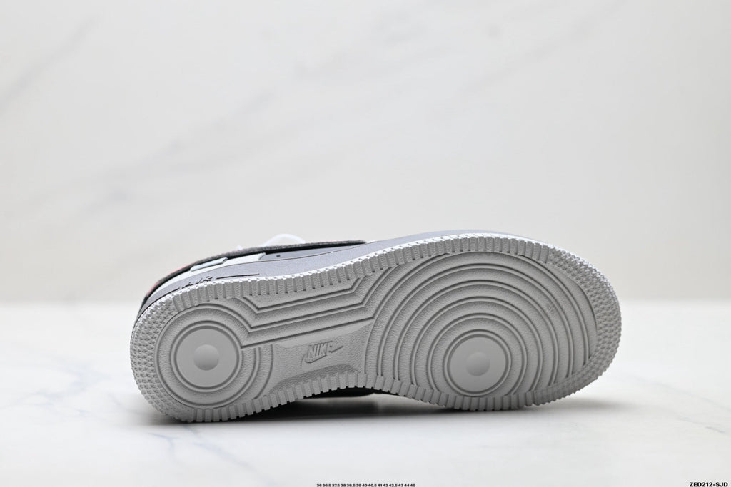 Nike Air Force 1 Low Gray Black Pink Unisex Sneakers Style 09