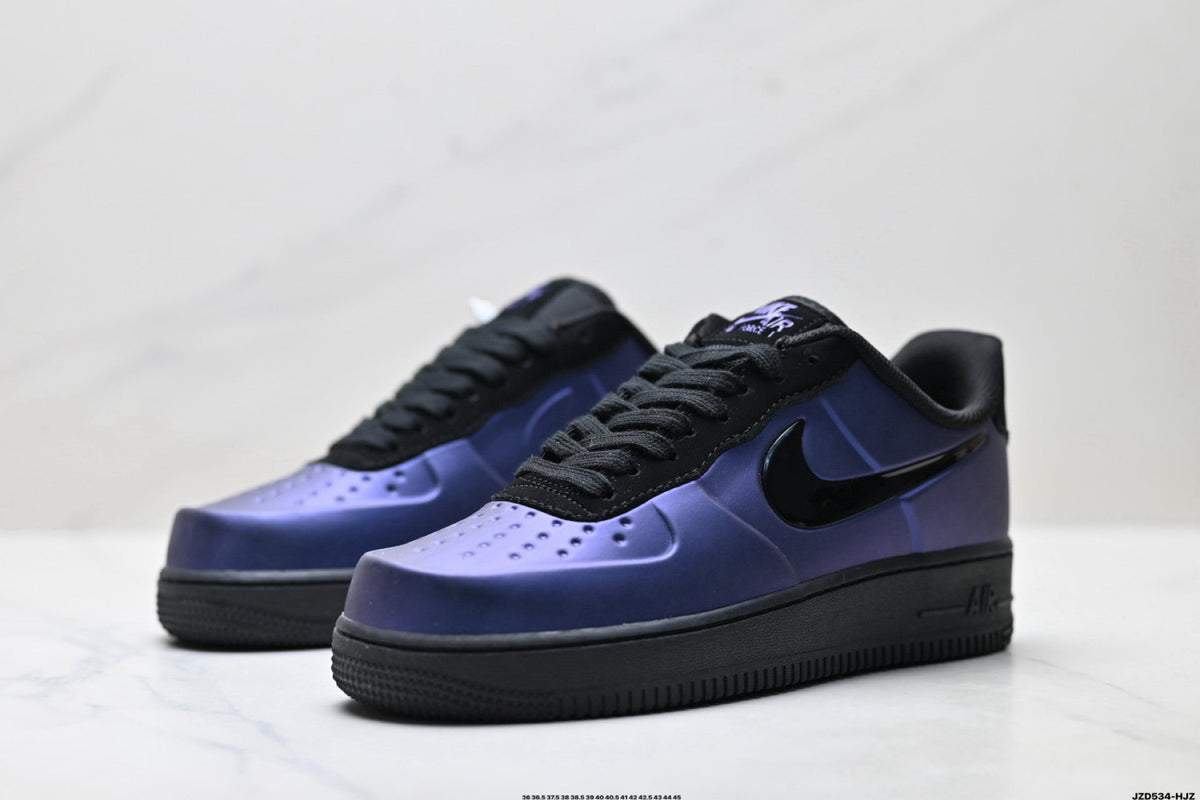 Nike Air Force 1 Low Purple Black Unisex Sneakers Style 17