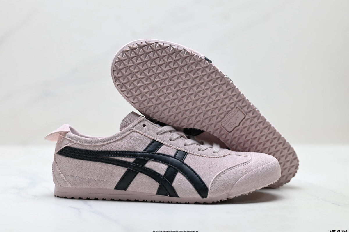 Onitsuka Tiger Retro Low Top Pale Pink Black Unisex Shoes Style 23