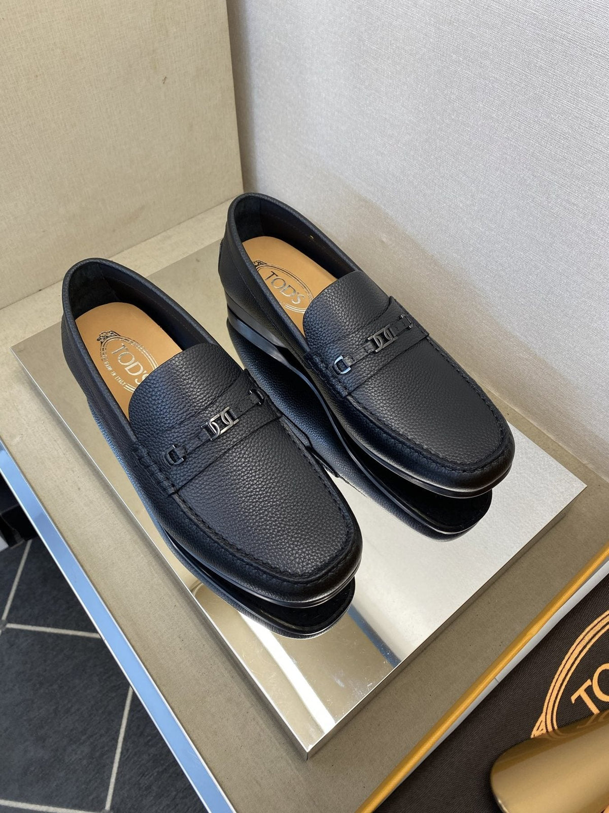 Tod's Black Leather Penny Loafers