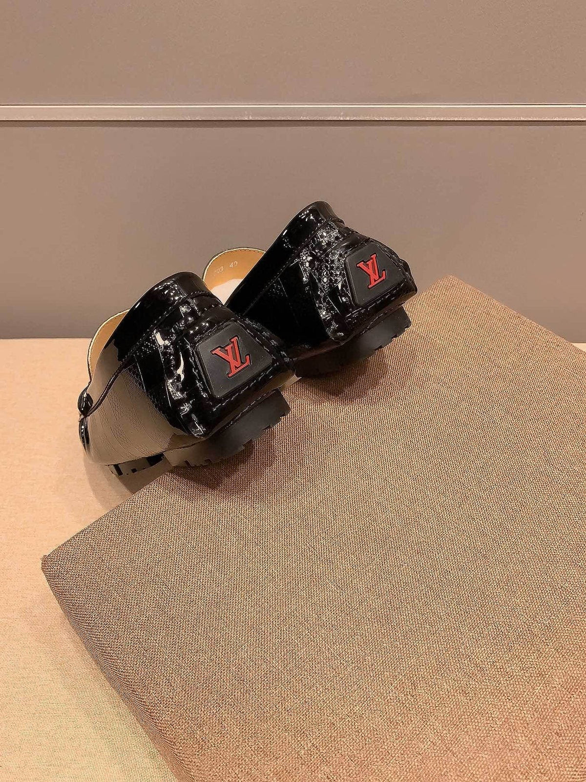 Louis Vuitton Black Glossy Buckle Loafers