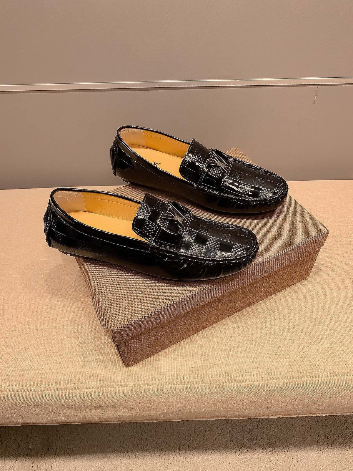 Louis Vuitton Black Glossy Buckle Loafers
