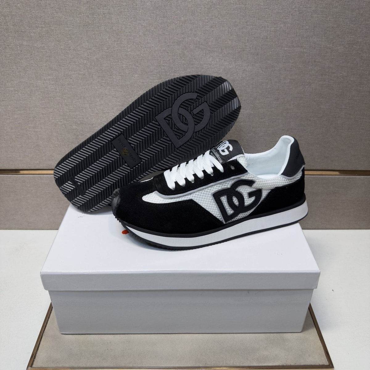 Dolce & Gabbana Black and White Panel Sneakers